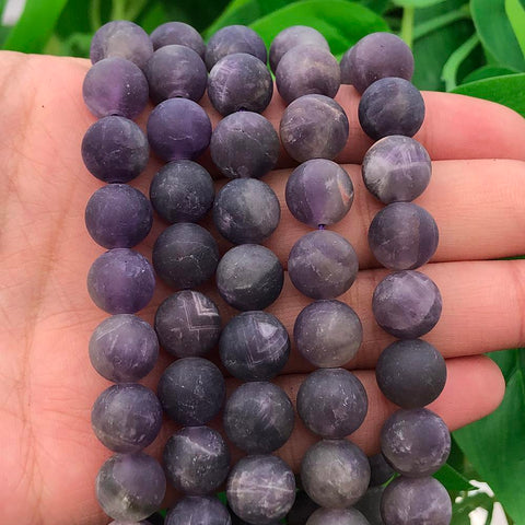 Natural Stone Matte Round Beads for Jewelry Making  Perles-JW01498-Veeddydropshipping