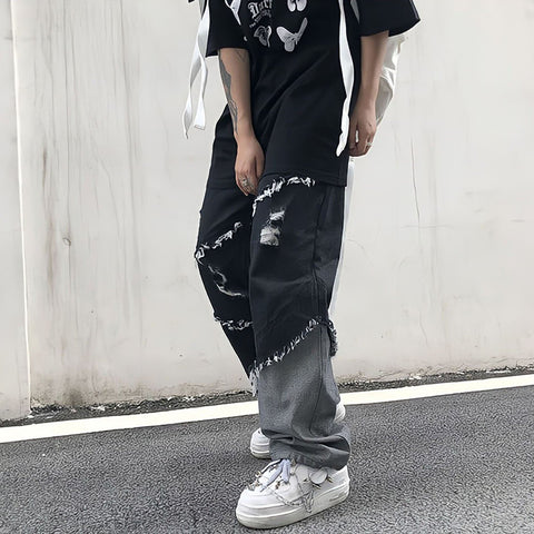 Straight Wide Leg Cargo Pants Man Streetwear Harajuku-MF00591-Veeddydropshipping