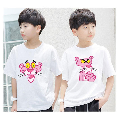 Children pink panther Girls Clothes Boys Cartoon T-Shirt-TB00974-Veeddydropshipping