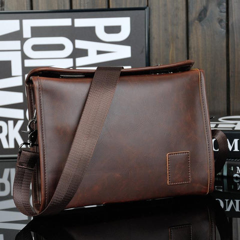 Men Leather Vintage Bags Man Shoulder Messenger Bag Cowhide-BS00499-Veeddydropshipping