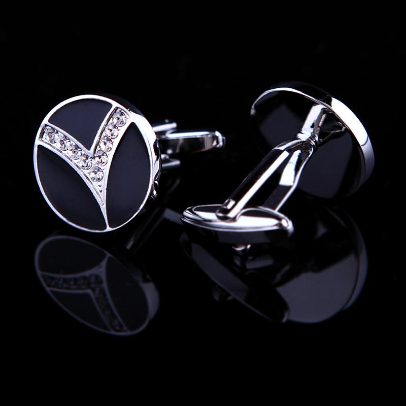 Jewelry Black designer Cuff link Wholesale y French shirt cufflinks for mens -JW01318-Veeddydropshipping
