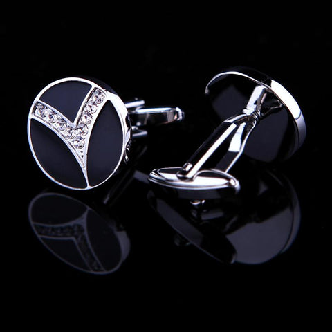 Jewelry Black designer Cuff link Wholesale y French shirt cufflinks for mens -JW01318-Veeddydropshipping
