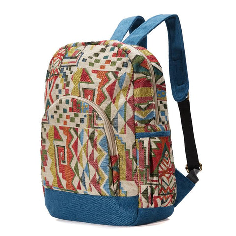 Women Bohemian Style Backpacks Quality Fabric Daypack Rommy-BS00003-Veeddydropshipping
