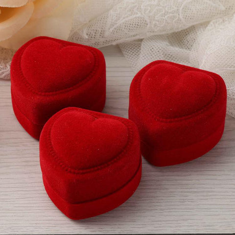 1-10pcs Ring Box Red Heart Shaped Jewelry Box  Display-JW01732-Veeddydropshipping