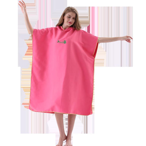 Surf Poncho Changing Towel Quick-Dry Robe Hood Microfiber Beach Blanket Bath -OS00037-Veeddydropshipping