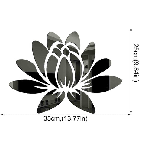 3D DIY Lotus Flower Mirror Wall Sticker-HA00230-Veeddydropshipping