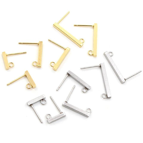 Stainless Steel Earring Bar Tube Stud Earrings DIY Jewelry Making -JW01568-Veeddydropshipping