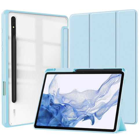 Case Transparent Back Tablet Cover With Pencil Holder-CO00458-Veeddydropshipping