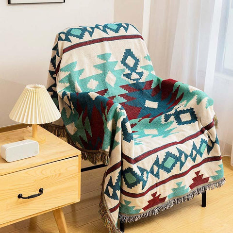 Plaid Knitted Blanket Tassel Bohemian Sofa Blankets-HA00430-Veeddydropshipping