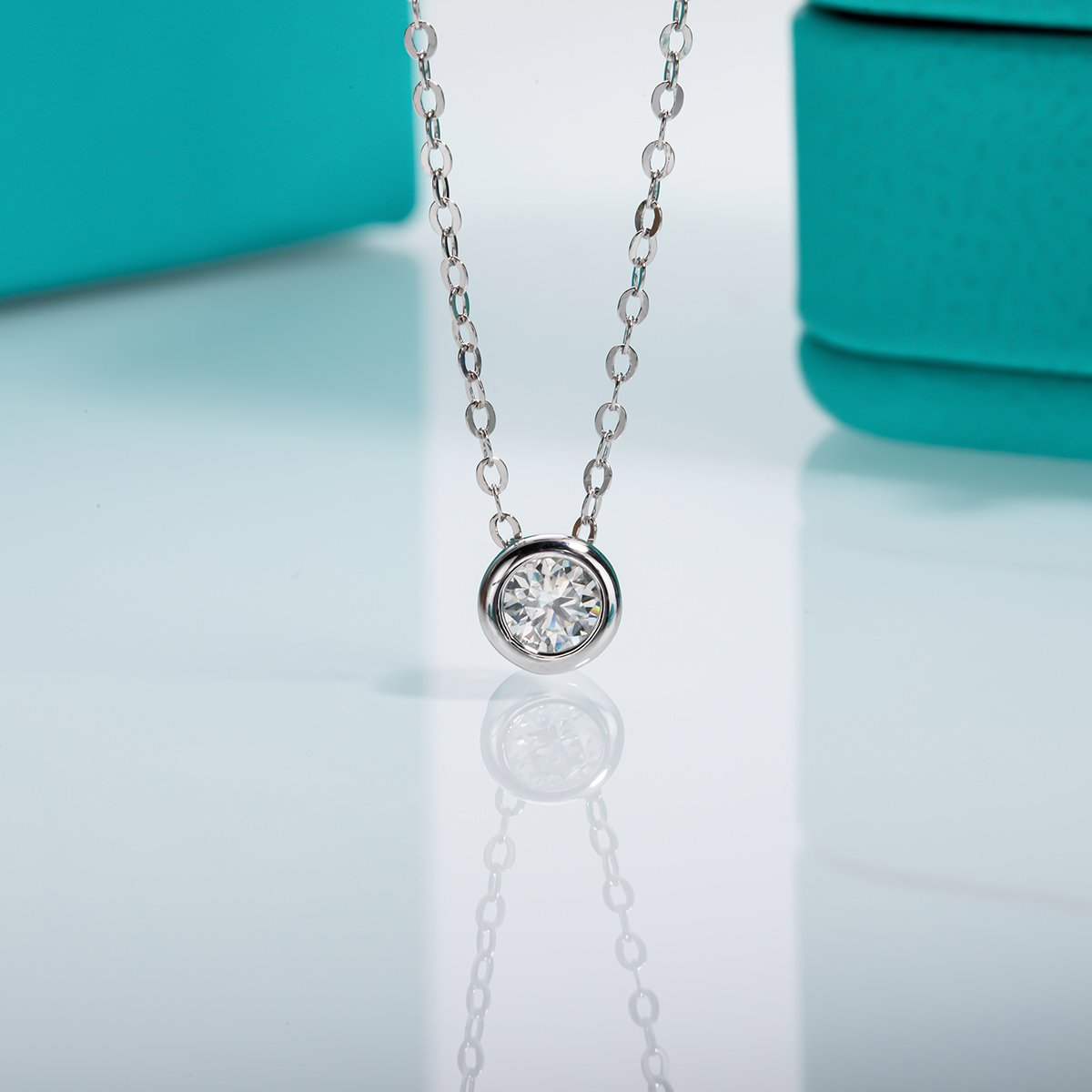 Moissanite 18K Gold Plated 925 Sterling Silver Necklaces  -JW00132-Veeddydropshipping