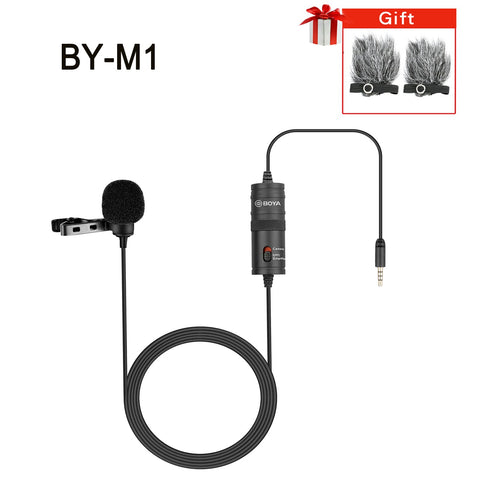 BY-M1 Condenser Lavalier Lapel Clip-on Microphone 3.5mm TRRS 6M Mic For PC -CE01041-Veeddydropshipping