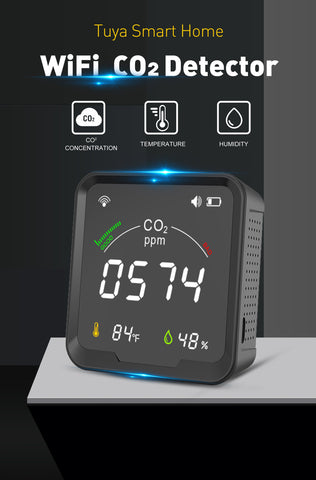 Tuya Smart WiFi CO2 Sensor Smart Carbon Dioxide Meter Temperature -CE00611-Veeddydropshipping