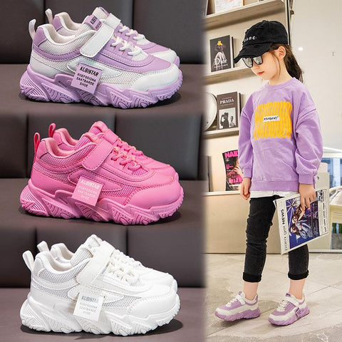 Spring New Kids Sneakers 2023 PU Girls Casual Mesh-TB00119-Veeddydropshipping