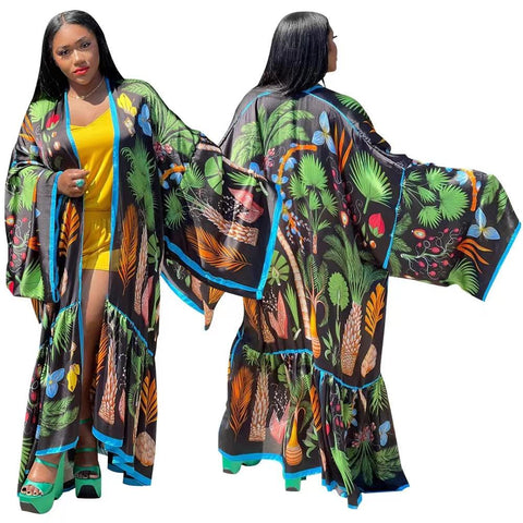 African Women Loose Cardigans Oversized Cover-Veeddydropshipping