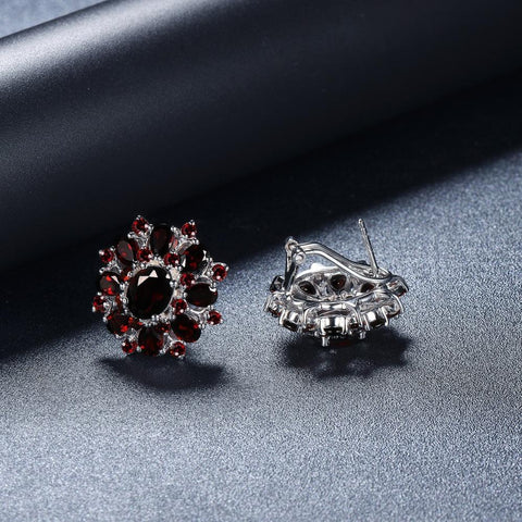 Silver Earrings Natural Gemstone 925 Sterling Silver -JW00126-Veeddydropshipping