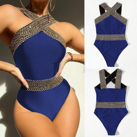 Push Up Women Swimsuit One Piece Sexy Swimwear Women 2023 Bath Suit Stitch Detail -OS00074-Veeddydropshipping