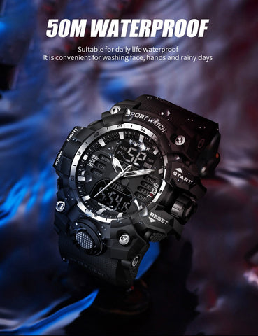 Outdoor Sport Quartz Man Watches Waterproof Dual Display-JW00795-Veeddydropshipping
