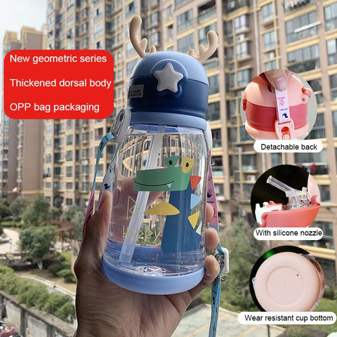 Water Sippy Cup Antler Creative Cartoon Feeding Cups-HA01269-Veeddydropshipping