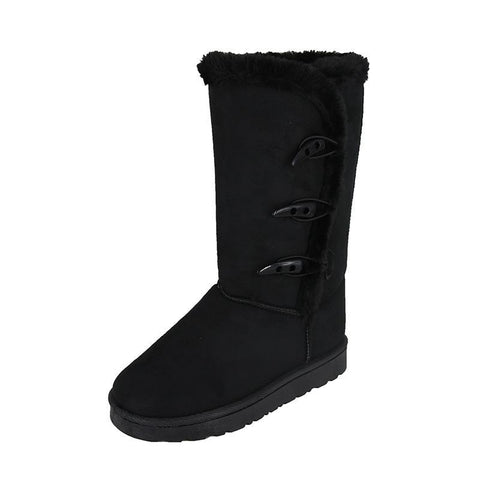 Shoes Mid-calf Snow Boots Suede Buckle Slip on Short-BS00987-Veeddydropshipping