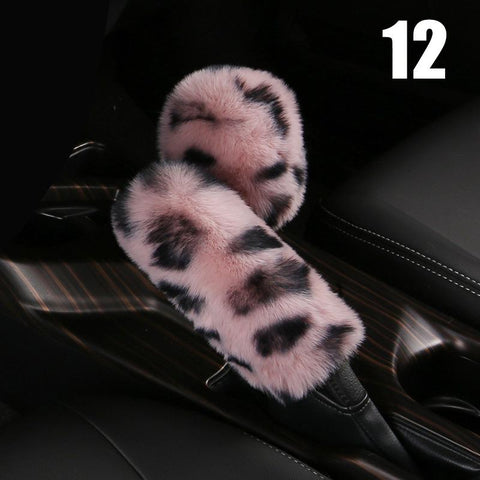 Cover Fur Imitation Rabbit Hair Soft Plush Gear Handbrake-AM01407-Veeddydropshipping