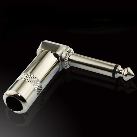 6.35 90 Degree Jack Solder Connector Metal 6.35mm Plug Right Angle Male Mono Plug -CE00050-Veeddydropshipping
