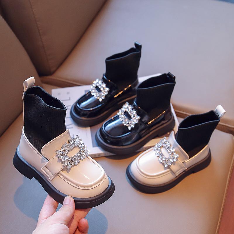 Child Fashion Boots 2023 Spring and Autumn New Girls Rhinestone Princess-TB00135-Veeddydropshipping