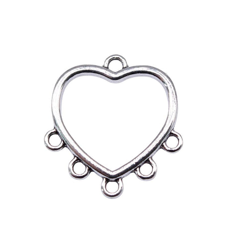 40pcs  Heart Earrings Connector Charms Jewelry DIY Findings Jewelry -JW01650-Veeddydropshipping