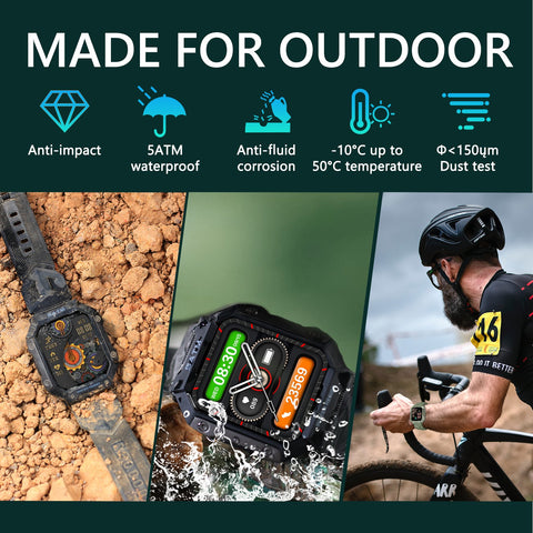 ZGPAX 2022 Military Smart Watch Men Carbon Black Ultra Army Outdoor -CE00685-Veeddydropshipping