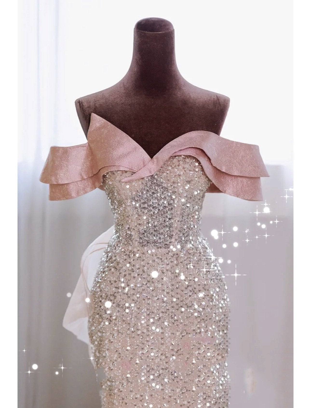 Sexy Off the Shoulder Sequin Gown-Veeddydropshipping
