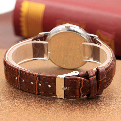 Clock Men Minimalist Dial Elegant Pointers quartz Watch Leather Belt Male -CE00767-Veeddydropshipping