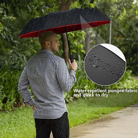 Double-lined Automatic Umbrella Windproof Travel Umbrella-HA01911-Veeddydropshipping