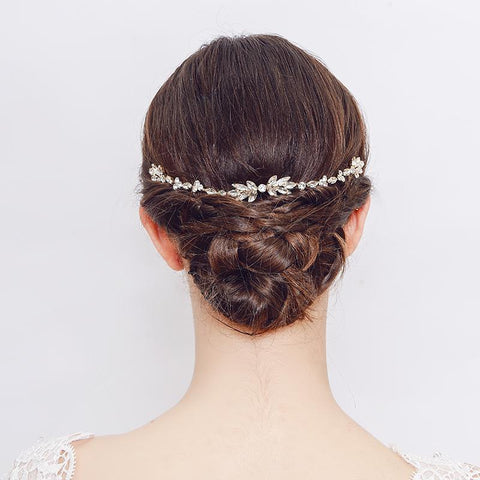 Classic Wedding Long Hair  Crystal Bride Hair Jewelry -JW00490-Veeddydropshipping
