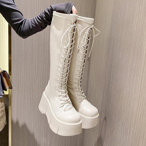 Woman Ankle Boots Soft Lace-up Ladies Chelsea Zipper-BS00930-Veeddydropshipping