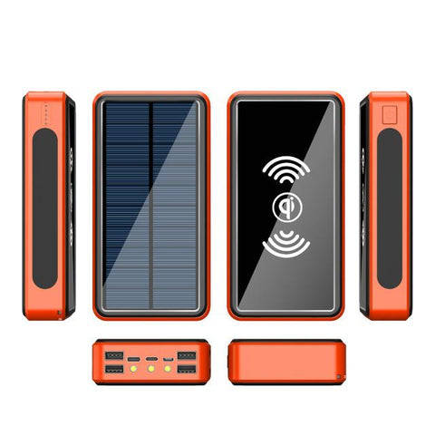 Large Capacity 80000mAh Wireless Solar Power Bank with Super LED Lighting Mobile Power-PA00458-Veeddydropshipping