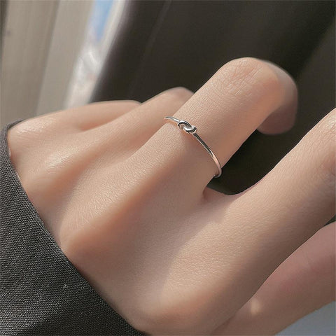 Silver Color Twist Lines Open Rings For Women Minimalist  Rings Jewelry-JW01408-Veeddydropshipping