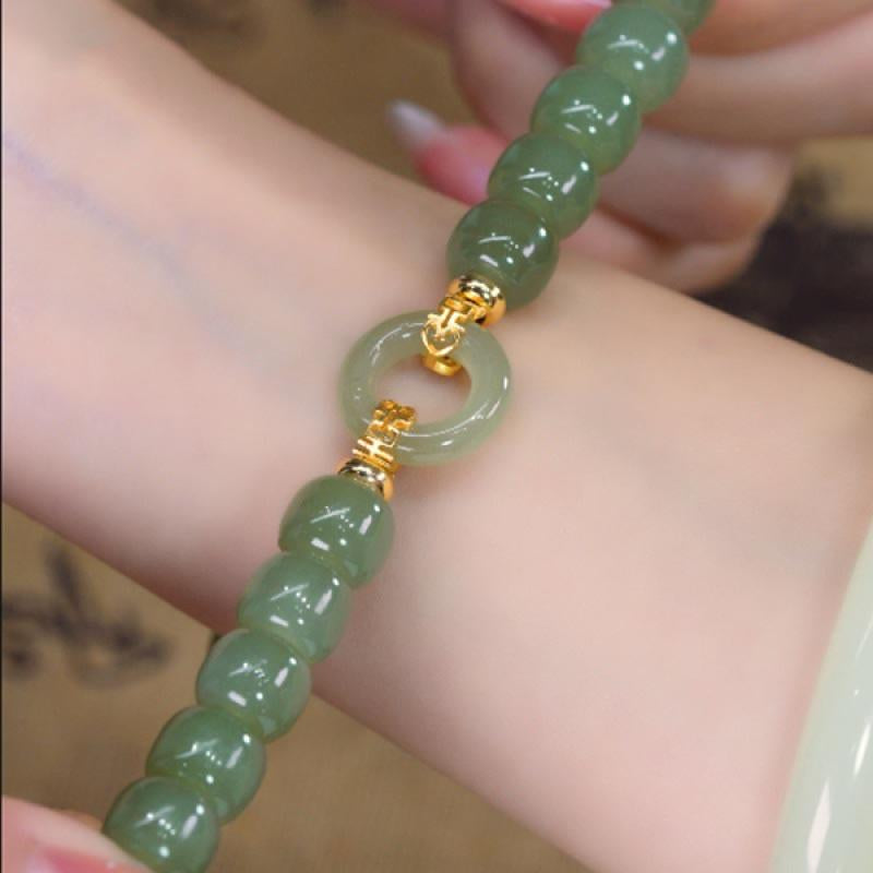 Natural Hetian Jade Bracelet Elegant RetroWomen Casual Jewelry-JW00895-Veeddydropshipping