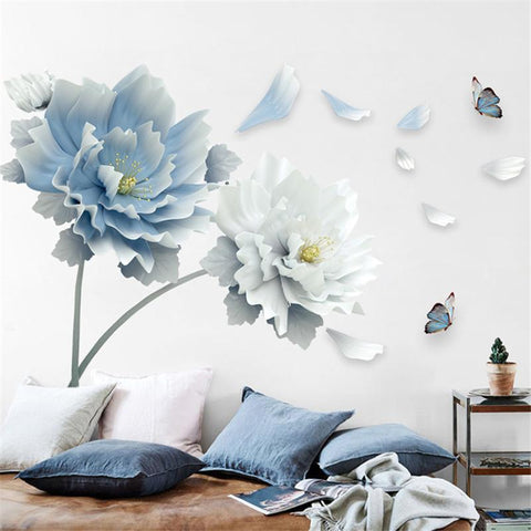 Large Lotus Butterfly Removable Wall Stickers 3D-HA00243-Veeddydropshipping