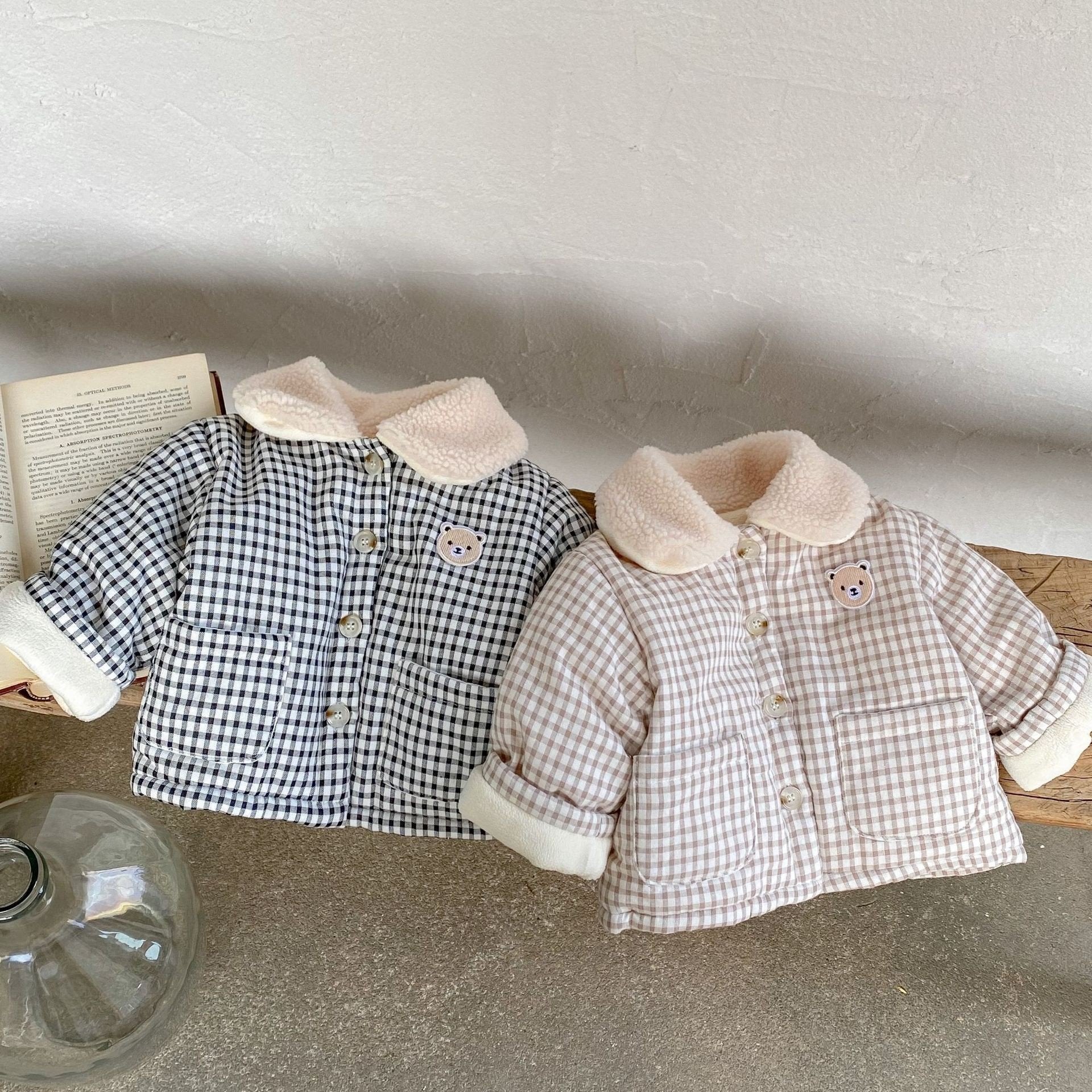 Girl Boy Winter Warm Plaid Coat-Veeddydropshipping