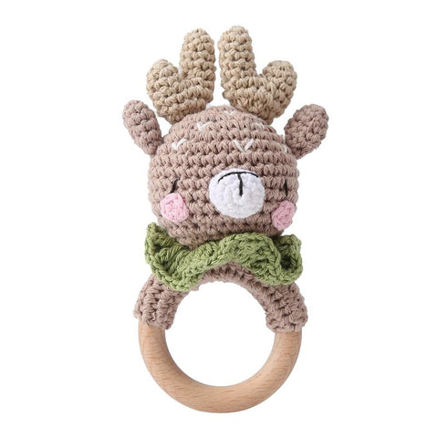1PC Crochet Animal Rattles Soother Bracelet Cartoon Bear Baby Rattle Toy-TB00824-Veeddydropshipping