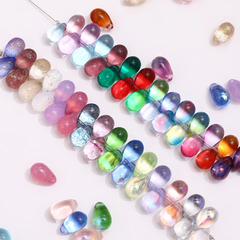 Water Drop Shape Czech Glass Beads Crystal For DIY -JW01530-Veeddydropshipping
