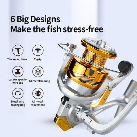 Fishing Reel Metal Movement Spinning Reel Special Price Electroplating Head Fishing -OS00329-Veeddydropshipping
