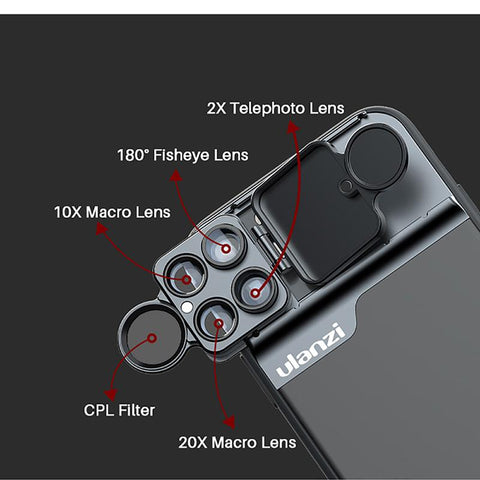 Ulanzi 5 in 1 Phone Lens Case Kit 20X Super Macro Lens-PA01263-Veeddydropshipping