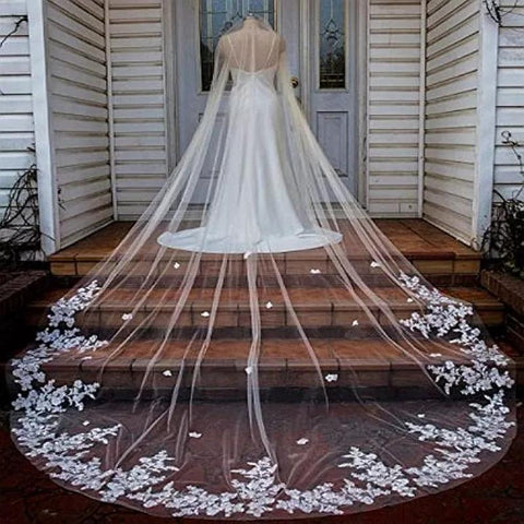 One Layer Wedding Veil With Comb-WF01413-Veeddydropshipping