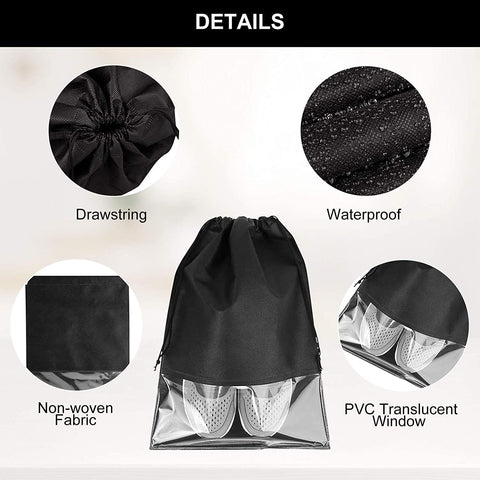 Transparent Drawstring Travel Shoe Storage Bag-HA01113-Veeddydropshipping