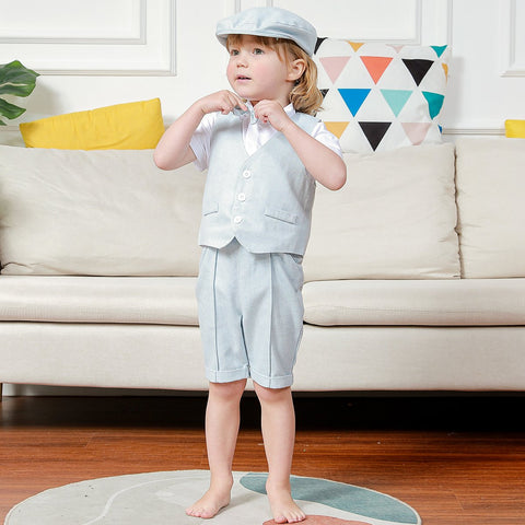 Baby Boys Wedding Outfit Infant Baptism Gentleman Set Birthday-TB00281-Veeddydropshipping