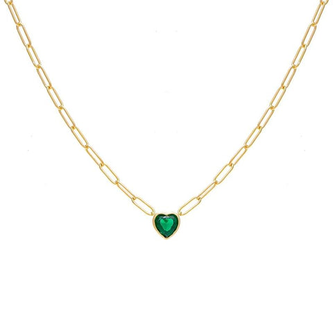 925 Sterling Zircon Heart Pendant Necklaces For Women-JW00077-Veeddydropshipping