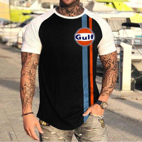 Gulf Print Tee Top Short Sleeve Oversized-MF00033-Veeddydropshipping