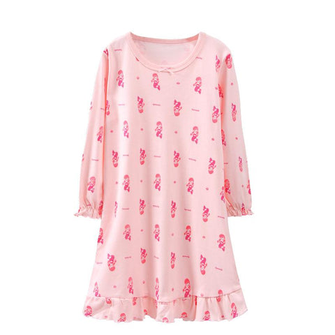 Girl Strawberry Mermaid Design Nightgown Dress Children Pajama-TB01047-Veeddydropshipping
