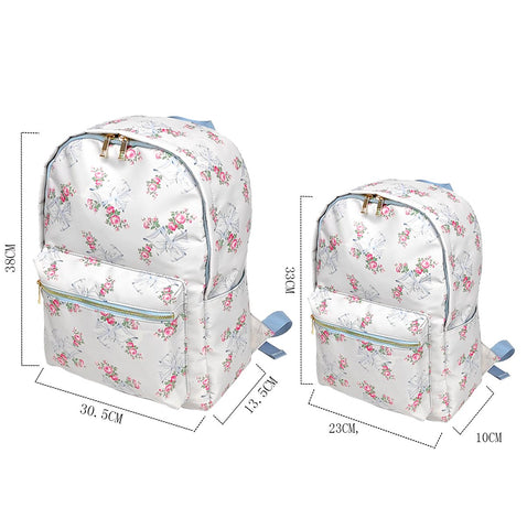 backpack Large Capacity Pink Printed Bow Female Travel Bag-BS00333-Veeddydropshipping