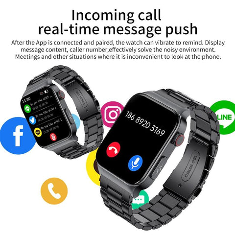 2023 New Blood Glucose Monitor Health Smart Watch Men ECG+PPG Blood-CE00532-Veeddydropshipping